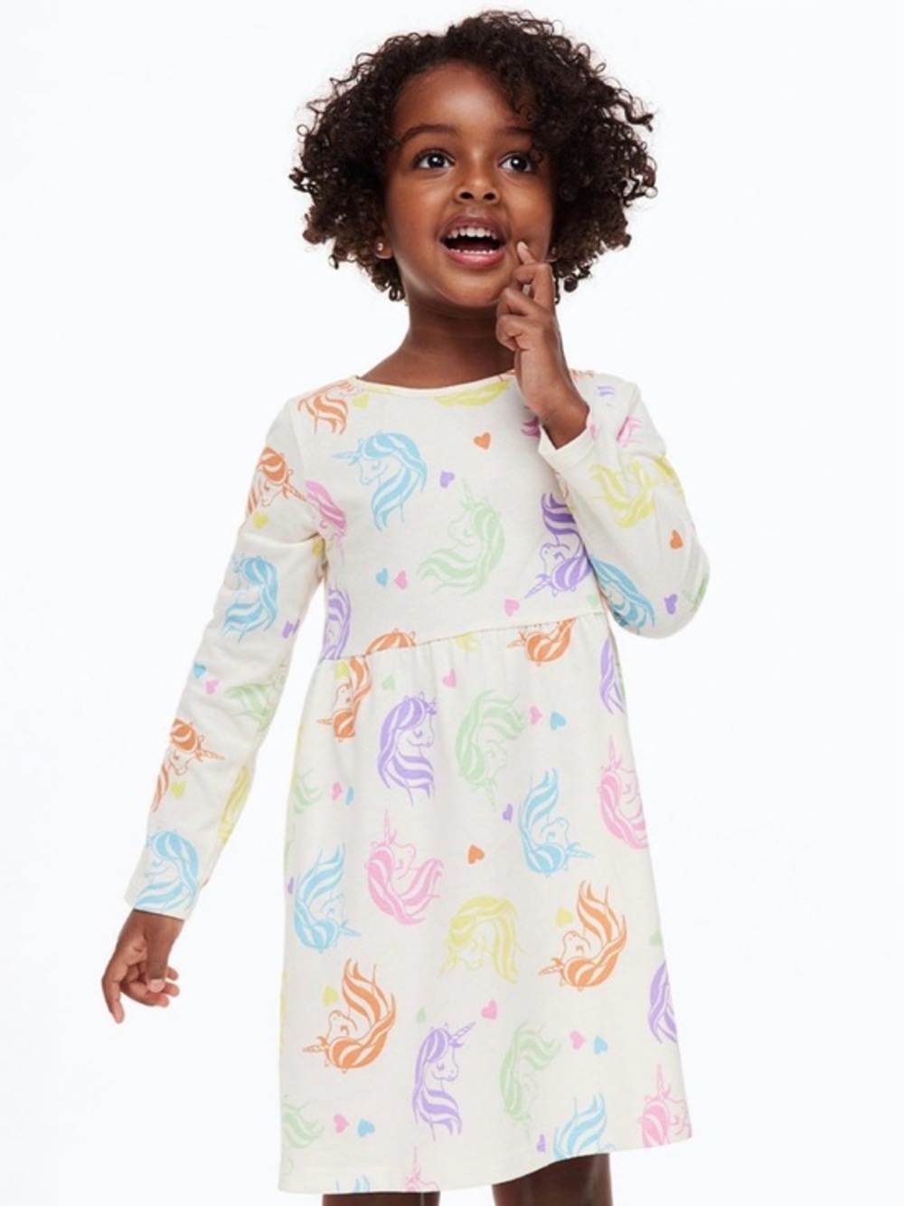 H&M Cream Knit Dress with Pastel Unicorns